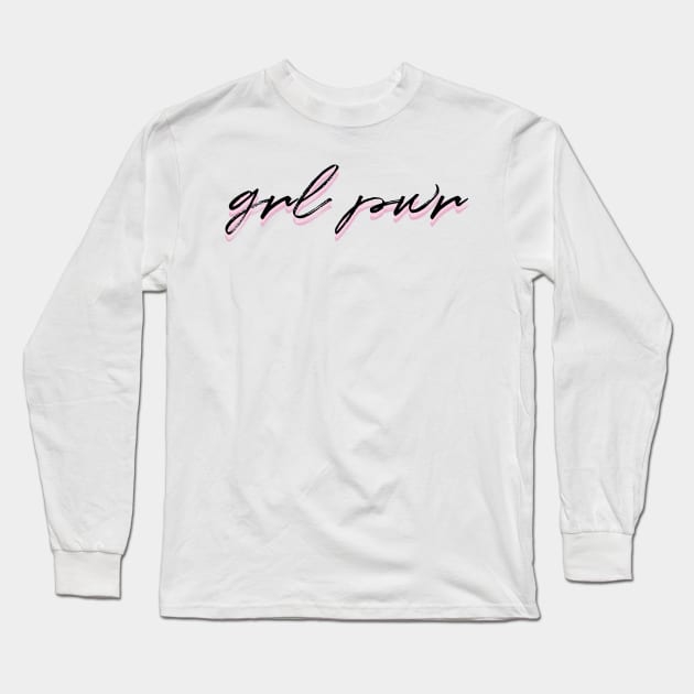 grl pwr light pink Long Sleeve T-Shirt by emilykroll